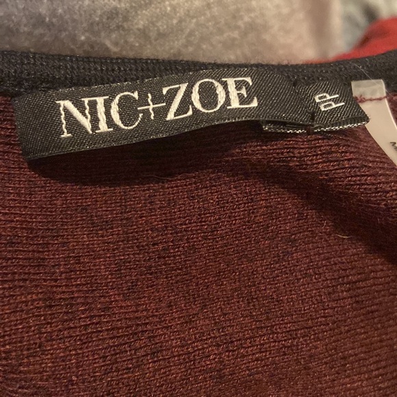 NIC+ZOE v-neck sweater with tie in front - Picture 3 of 4